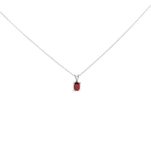 Load image into Gallery viewer, 14K White Gold 6x4MM Oval Shaped Purple Amethyst Solitaire Pendant Necklace
