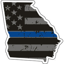 Load image into Gallery viewer, Distressed Thin Blue Line State Sticker - Choose Your State

