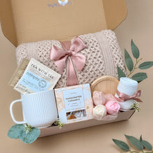Load image into Gallery viewer, Get Well Soon Gift Baskets – Plush Blanket &amp; Fuzzy Socks Care Set

