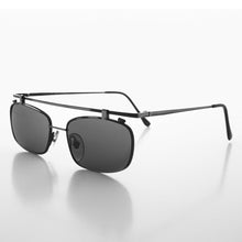 Load image into Gallery viewer, Flat Top Rectangular Metal Steampunk Vintage Sunglass - Hugo
