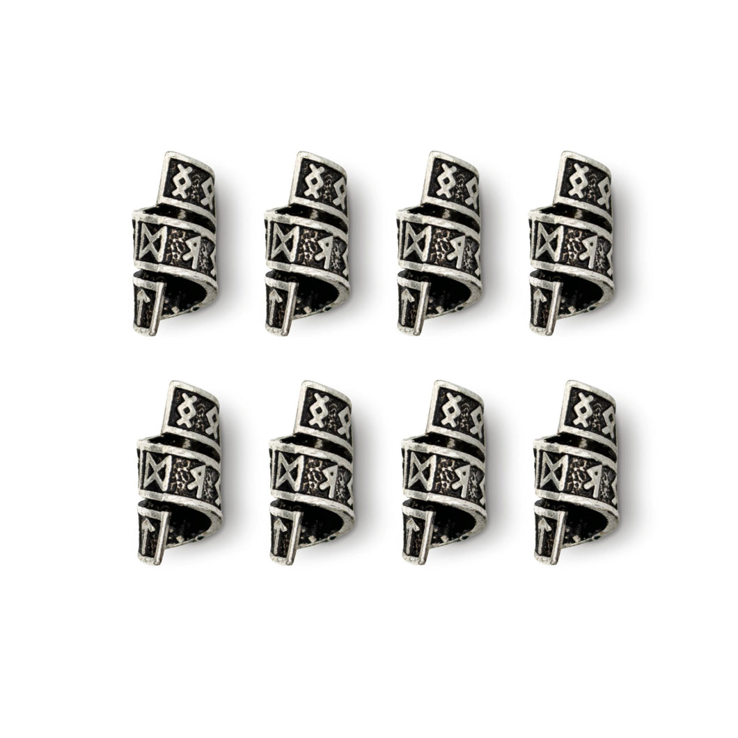 Rune Beard Rings - (Silver - 8)