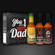 Load image into Gallery viewer, #1 HOT DAD HOT SAUCE GIFT SET (3 Bottles)
