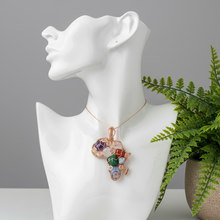 Load image into Gallery viewer, Custom copper wire wrapped medicine, Africa, necklace, promotes focus, self-love, prosperity, and letting go of the past
