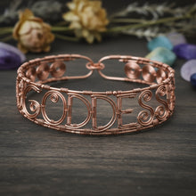 Load image into Gallery viewer, Custom copper wire wrapped Goddess Necklace
