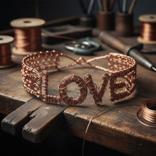 Load image into Gallery viewer, Custom Copper Wire Wrapped Love Choker
