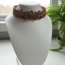 Load image into Gallery viewer, Custom copper wire wrapped love choker inspired by Lizzy Jeff
