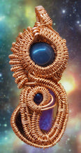 Load image into Gallery viewer, iamevibez Amethyst And Black Obsidian Custom Wire Wrapped Pendant "Cosmos"
