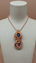 Load image into Gallery viewer, iamevibez Amethyst And Black Obsidian Custom Wire Wrapped Pendant "Cosmos"
