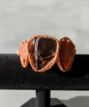 Load image into Gallery viewer, Black Obsidian and Red Jasper Chunky Raw Crystal Bracelet
