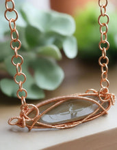 Load image into Gallery viewer, Beautiful Ma'AT Custom Engraved And Wire Wrapped Agate Slice Necklace
