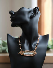 Load image into Gallery viewer, Beautiful Ma'AT Custom Engraved And Wire Wrapped Agate Slice Necklace
