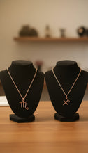 Load image into Gallery viewer, Custom Wire Wrapped Zodiac Charm Necklace With Custom Copper Chain
