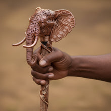 Load image into Gallery viewer, Custom Copper Wire Wrapped Elephant Cane
