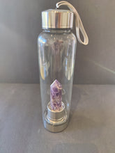 Load image into Gallery viewer, Crystal Infused Stainless Steel &amp; Glass 16oz Water Bottle with Insulation Sleeve
