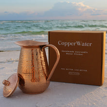 Load image into Gallery viewer, Handmade Pure Copper Ayurvedic Water Pitcher
