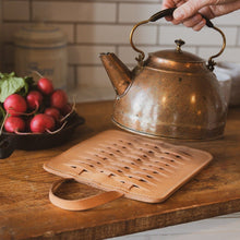 Load image into Gallery viewer, Woven Leather Trivet - USA Made
