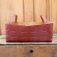 Load image into Gallery viewer, Large Leather Woven Basket  - USA Made
