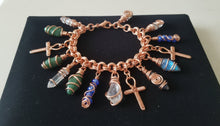 Load image into Gallery viewer, Chunky wire Wrapped Charm Bracelet
