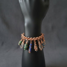 Load image into Gallery viewer, Chunky wire Wrapped Charm Bracelet
