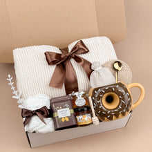 Load image into Gallery viewer, Warm Hug Donut Gift Box – Cozy Gift Box With Blanket, Mug &amp; Tea Set
