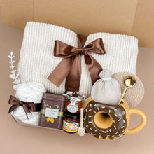 Load image into Gallery viewer, Warm Hug Donut Gift Box – Cozy Gift Box With Blanket, Mug &amp; Tea Set
