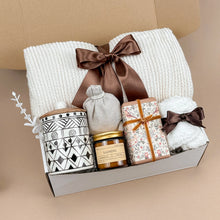 Load image into Gallery viewer, Custom Gift Boxes for Women – Cozy Blanket &amp; Soy Candle Set
