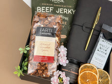 Load image into Gallery viewer, Gift Baskets for Men – Leather Journal, Coffee &amp; Snacks
