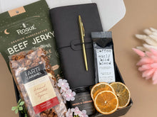 Load image into Gallery viewer, Gift Baskets for Men – Leather Journal, Coffee &amp; Snacks
