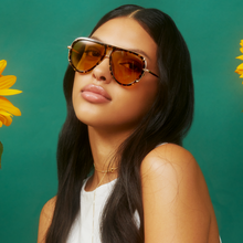 Load image into Gallery viewer, Ivy Luxe - Yellow Tangle-Free Round Aviator Sunglasses
