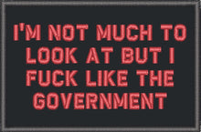 Load image into Gallery viewer, I&#39;m Not Much to Look At But I Fuck Like The Government - 2x3 Patch
