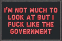 Load image into Gallery viewer, I'm Not Much to Look At But I Fuck Like The Government - 2x3 Patch
