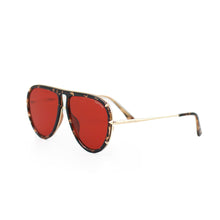 Load image into Gallery viewer, Ivy Luxe - Red Tangle-Free Round Aviator Sunglasses
