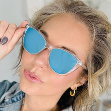 Load image into Gallery viewer, Kara - Mirrored Blue Cat Eye Sunglasses

