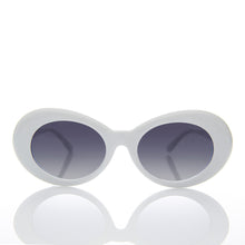 Load image into Gallery viewer, White Oval Cat Eye Clout Sunglass - Lulu 2
