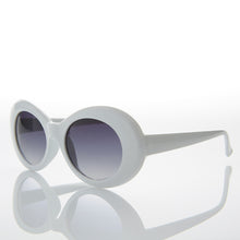 Load image into Gallery viewer, White Oval Cat Eye Clout Sunglass - Lulu 2
