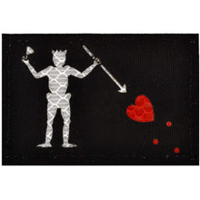 Load image into Gallery viewer, Laser Cut Reflective Edward Teach Blackbeard Pirate Flag- 2x3 CORDURA® Patch Black Beard
