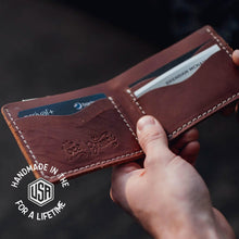 Load image into Gallery viewer, Leather Bifold Wallet - USA Made
