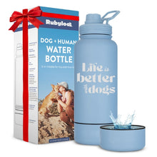 Load image into Gallery viewer, Dog + Human Water Bottle with Detachable Dog Bowl
