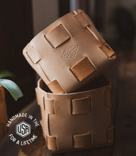 Load image into Gallery viewer, Leather Tabletop Planter  - USA Made
