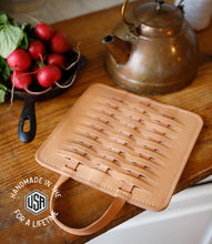 Load image into Gallery viewer, Woven Leather Trivet - USA Made
