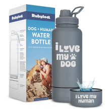 Load image into Gallery viewer, Dog + Human Water Bottle with Detachable Dog Bowl

