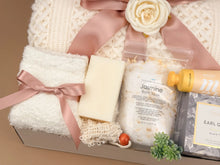 Load image into Gallery viewer, Gift Baskets for Women – Cozy Blanket &amp; Earl Grey Tea Set
