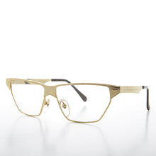 Load image into Gallery viewer, Gold Horn Rim Clear Lens Vintage 90s Optical Frame - Marco
