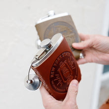 Load image into Gallery viewer, Leather Wrapped Flask
