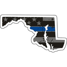 Load image into Gallery viewer, Distressed Thin Blue Line State Sticker - Choose Your State

