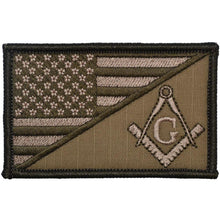 Load image into Gallery viewer, Masonic Square and Compasses USA Flag - 2.25x3.5 Patch
