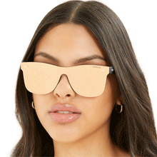 Load image into Gallery viewer, Sustainable Future Wife - Gold Square Wayfarer Sunglasses
