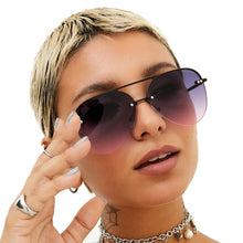 Load image into Gallery viewer, Smaller Megan 2 - Faded Purple &amp; Pink Metal Aviator Sunglasses
