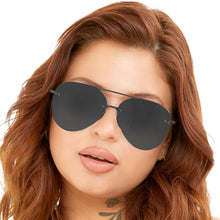 Load image into Gallery viewer, Smaller Megan 2 Jet Black- Aviator Sunglasses
