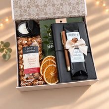 Load image into Gallery viewer, Men’s Gift Box – Leather Journal, Coffee &amp; Snacks
